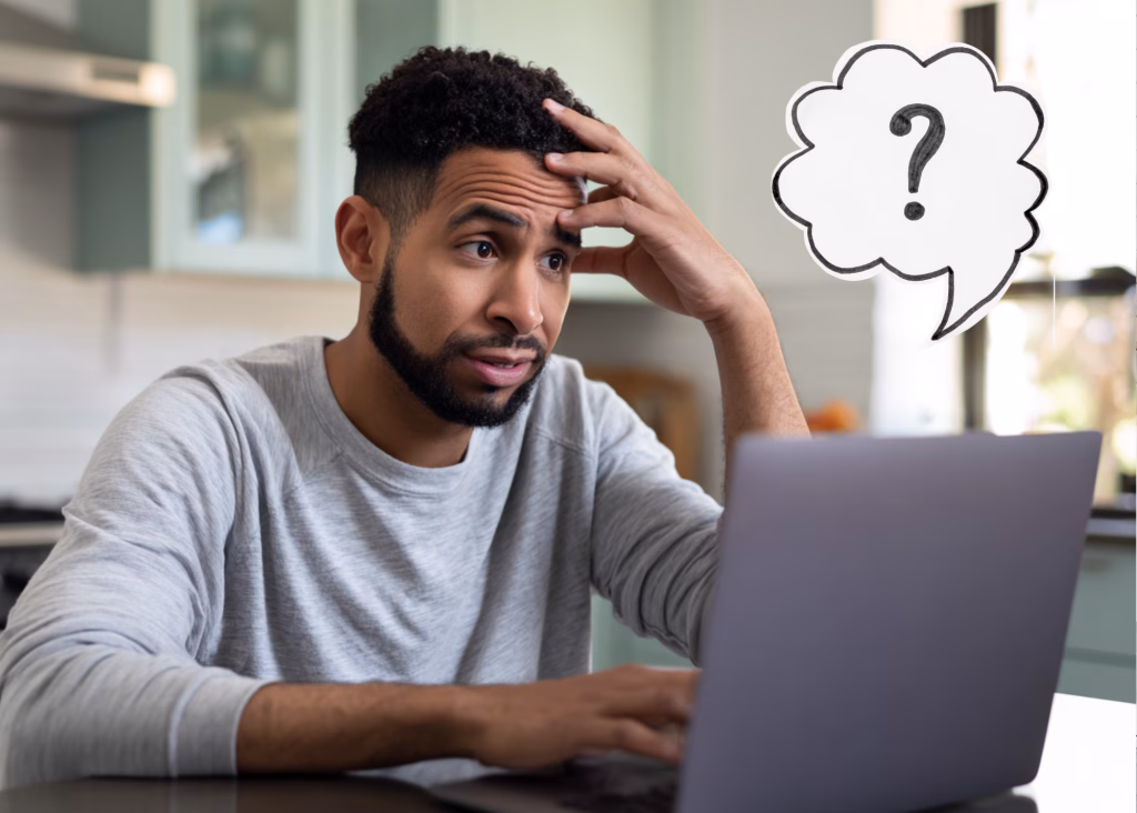 man researching common moving company myths in ohio